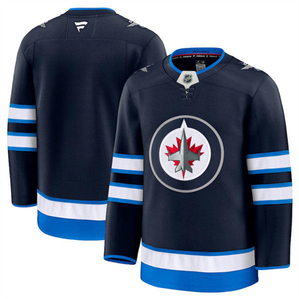 Custom Winnipeg Jets navy Home jersey