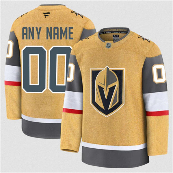 Custom Vegas Golden Knights gold Home jersey
