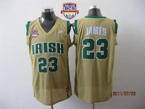 Lebron James Earth Notre Dame Fighting Irish yellow jersey