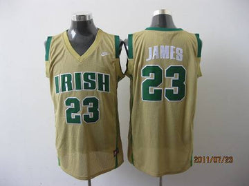 Lebron James Earth Notre Dame Fighting Irish yellow jersey