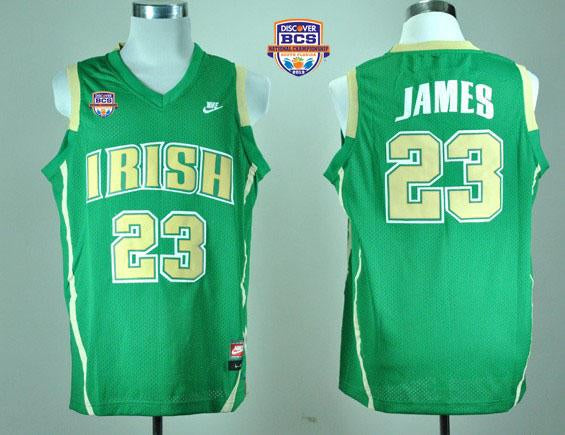 Lebron James Notre Dame Fighting Irish green jersey