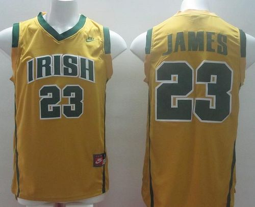 Lebron James Notre Dame Fighting Irish yellow jersey