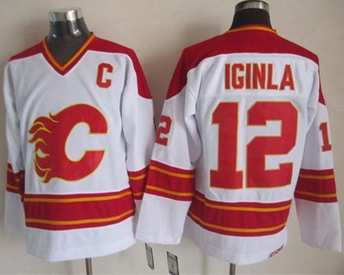 Jarome Iginla Calgary Flames white Throwback jersey