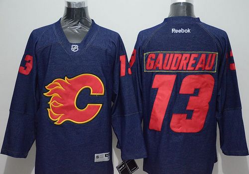 Johnny Gaudreau Calgary Flames navy jersey