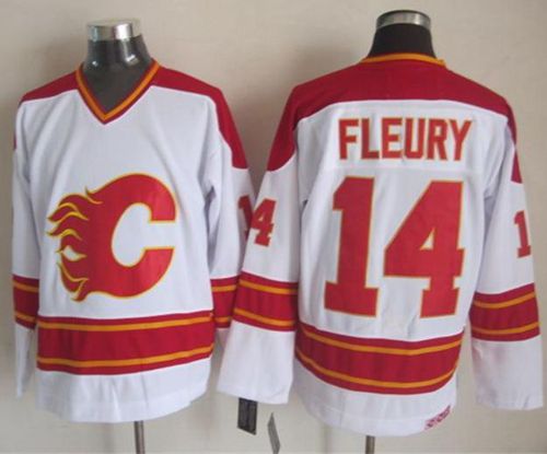 Theoren Fleury Calgary Flames white Throwback jersey