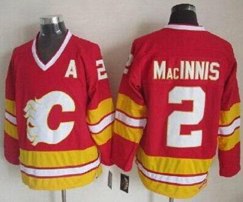 Al MacInnis Calgary Flames red Throwback jersey