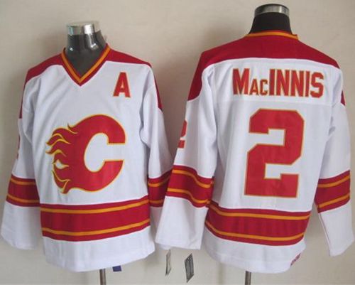Al MacInnis Calgary Flames white Throwback jersey