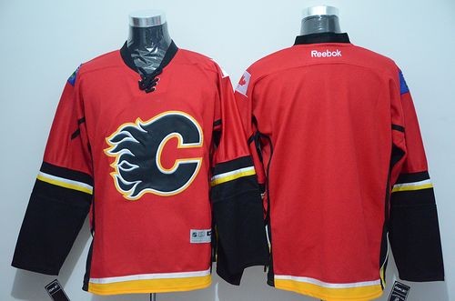 Custom Calgary Flames red jersey