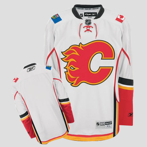 Custom Calgary Flames white jersey