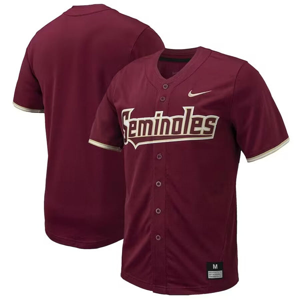 Garnet Full-Button Baseball Florida State Seminoles jersey