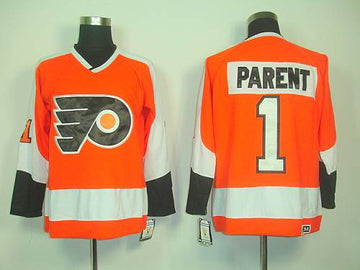Bernie Parent Philadelphia Flyers orange Throwback jersey