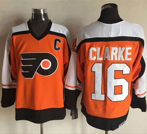 Bobby Clarke Philadelphia Flyers orange-black Throwback jersey