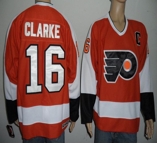 Bobby Clarke Philadelphia Flyers orange jersey