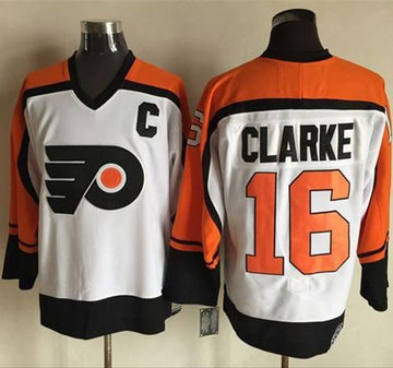 Bobby Clarke Philadelphia Flyers white-black Throwback jersey