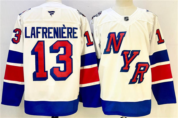 Alexis Lafreniere New York Rangers white Stadium Series jersey