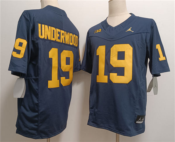 Bryce Underwood Michigan Wolverines navy jersey