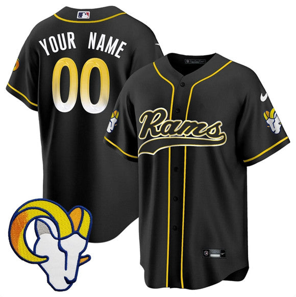Custom Los Angeles Rams black jersey