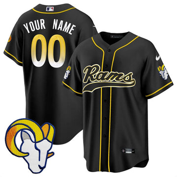 Custom Los Angeles Rams black jersey
