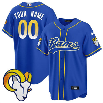 Custom Los Angeles Rams royal jersey