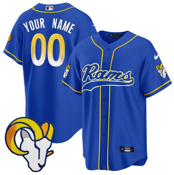 Custom Los Angeles Rams royal jersey