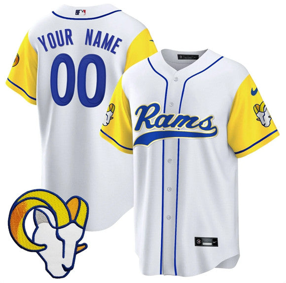 Custom Los Angeles Rams white jersey