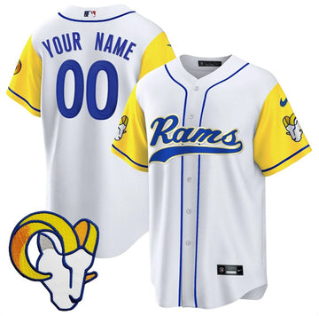 Custom Los Angeles Rams white jersey