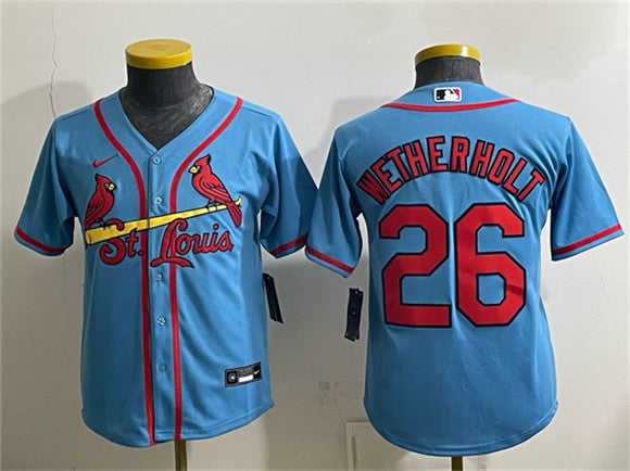 JJ Wetherholt St. Louis Cardinals blue jersey