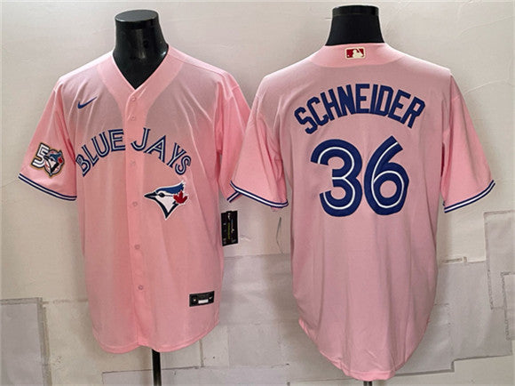 Davis Schneider Toronto Blue Jays pink jersey