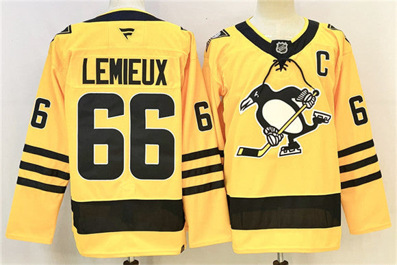 Mario Lemieux Pittsburgh Penguins gold Alternate jersey