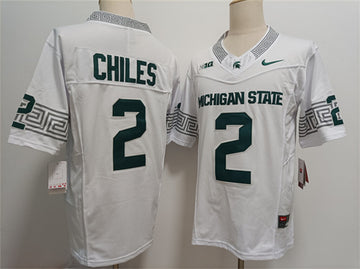 Aidan Chiles Michigan State Spartans white jersey