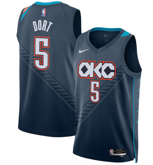 Luguentz Dort Oklahoma City Thunder navy City Edition jersey