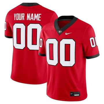 Custom Georgia Bulldogs red Game jersey