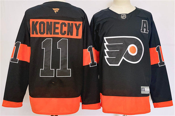 Travis Konecny Philadelphia Flyers black jersey