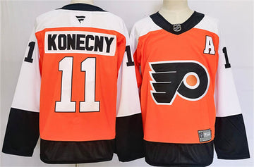 Travis Konecny Philadelphia Flyers orange jersey