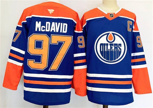 Connor McDavid Edmonton Oilers royal jersey
