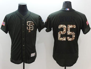 Barry Bonds San Francisco Giants green Salute To Service jersey