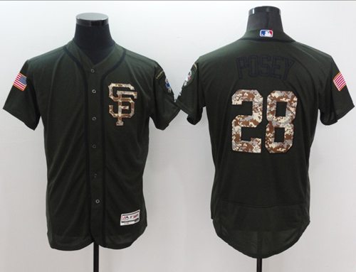 Buster Posey San Francisco Giants green Salute To Service jersey