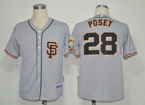 Buster Posey San Francisco Giants grey Road jersey