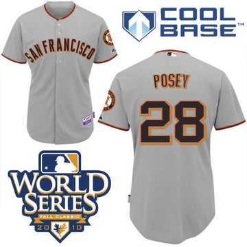Buster Posey San Francisco Giants grey jersey