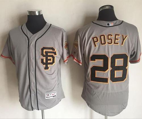Buster Posey San Francisco Giants grey Authentic jersey