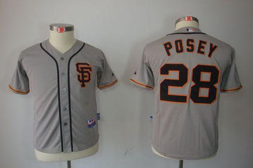Buster Posey San Francisco Giants grey Road jersey