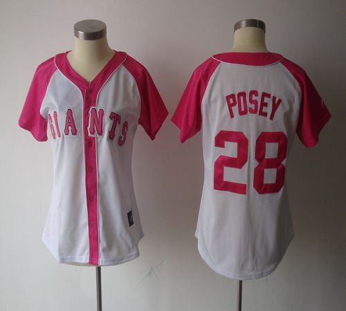 Buster Posey San Francisco Giants white-pink Fashion jersey