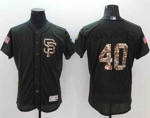 Madison Bumgarner San Francisco Giants green Salute To Service jersey