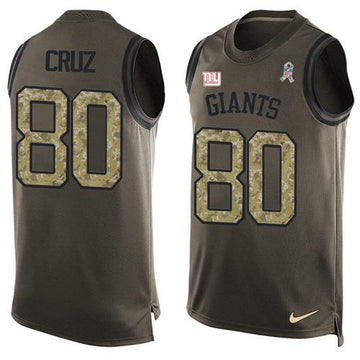 Giants #80 Victor Cruz Green Salute To Service Tank Top Jersey