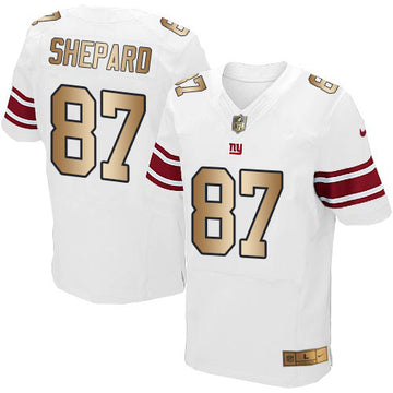 Giants #87 Sterling Shepard White Elite Gold Jersey