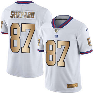 Giants #87 Sterling Shepard White Gold Rush Jersey