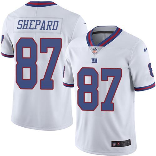 Giants #87 Sterling Shepard White Rush Jersey