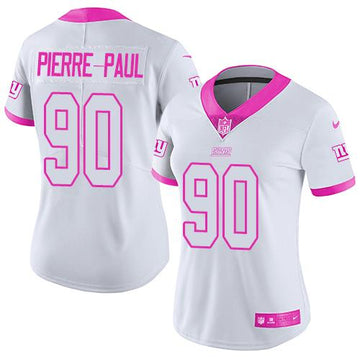 Giants #90 Jason Pierre-Paul White-Pink Rush Fashion Jersey