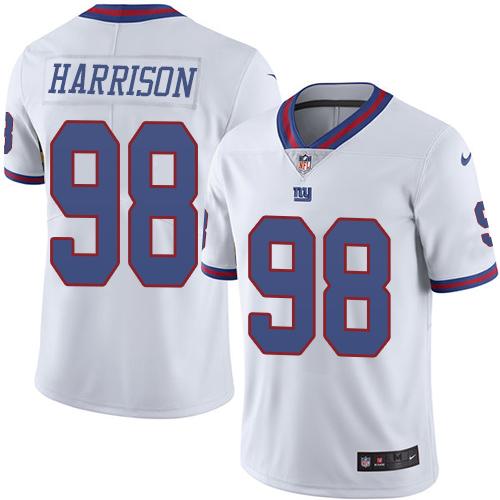 Giants #98 Damon Harrison White Rush Jersey