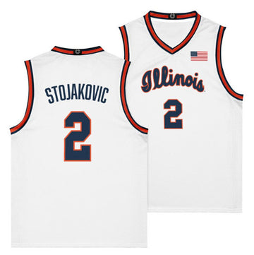 Andrej Stojakovic Illinois Fighting Illini white jersey